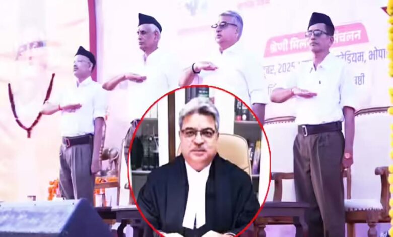 चर्चित-फैसलों-वाले-रिटायर्ड-जस्टिस-रोहित-आर्य-आरएसएस-की-ड्रेस-में-दिखे,-सोशल-मीडिया-पर-मचा-हलचल